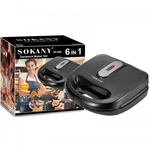 Мультимейкер зі знімними формами, 6в1, від мережі, 750Вт, SK-B908-6 Мультимейкер зі знімними формами, 6в1, від мережі, 750Вт, SK-B908-6