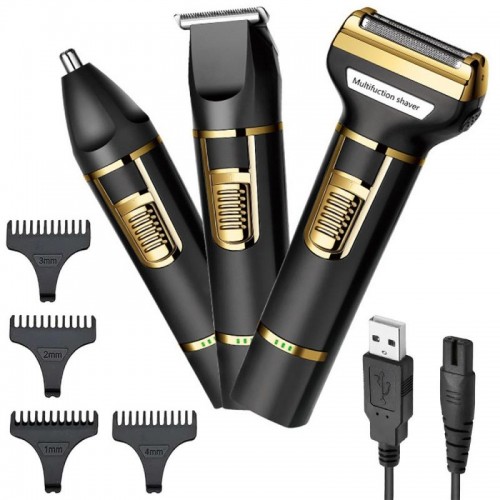 Аккумуляторный триммер-бритва 3в1 + 7 насадок, с USB, SK-LF-9942