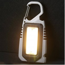 Мініатюрний ліхтарик брелок USB 8 LED сірий водонепроникний з карабіном