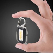 Мініатюрний ліхтарик брелок USB 8 LED сірий водонепроникний з карабіном