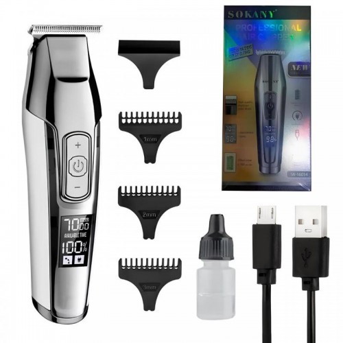 Аккумуляторная машинка для стрижки + 4 насадки, от USB, SK-16054