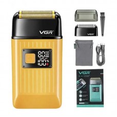 Электробритва шейвер VGR V-357 с USB и LED дисплеем, Желтая