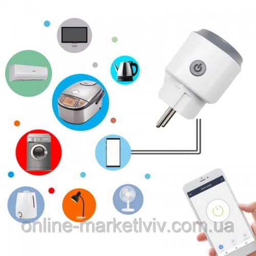 Розумна WiFi розетка 16А, Tuya Smart 3680Вт