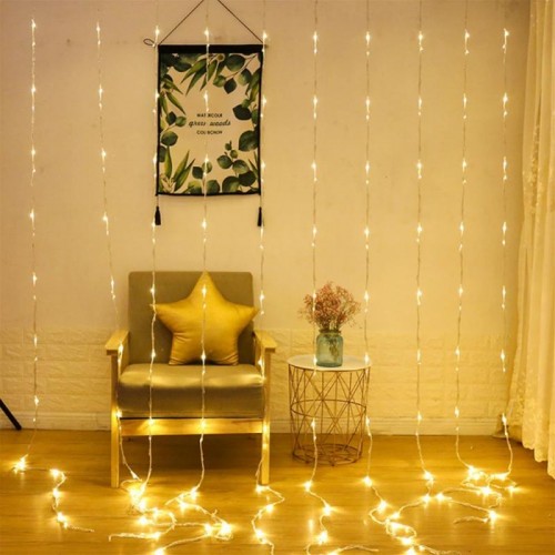 Гирлянда Водопад от сети 3*2 м 360LED, 12PCS Xmas WW-3, Теплый белый