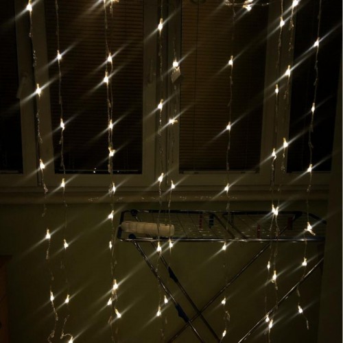 Гирлянда Водопад от сети 3*2 м 360LED, 12PCS Xmas WW-3, Теплый белый