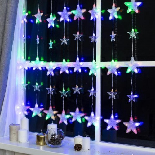 Гірлянда штора від мережі 3*1,8 м 120LED, Зорепад XMAS Multi, Мультиколор Гірлянда штора від мережі 3*1,8 м 120LED, Зорепад XMAS Multi, Мультиколор