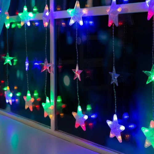 Гірлянда штора від мережі 3*1,8 м 120LED, Зорепад XMAS Multi, Мультиколор Гірлянда штора від мережі 3*1,8 м 120LED, Зорепад XMAS Multi, Мультиколор
