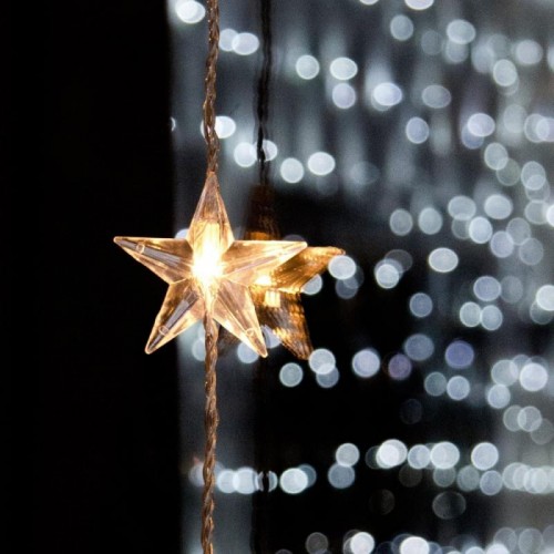 Гирлянда штора от сети 3*1,8 м 120LED, Звездопад XMAS WW, Теплый белый