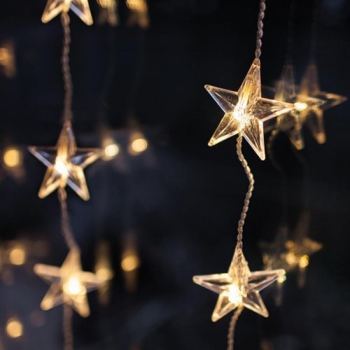 Гирлянда штора от сети 3*1,8 м 120LED, Звездопад XMAS WW, Теплый белый