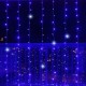 Гірлянда штора від мережі (2,5 х1, 5 м) 240 LED прозорий шнур, Синя