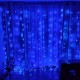 Гірлянда штора від мережі (2,5 х1, 5 м) 240 LED прозорий шнур, Синя
