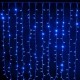 Гірлянда штора від мережі (2,5 х1, 5 м) 240 LED прозорий шнур, Синя