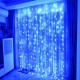 Гірлянда штора від мережі (2,5 х1, 5 м) 240 LED прозорий шнур, Синя