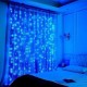 Гірлянда штора від мережі (2,5 х1, 5 м) 240 LED прозорий шнур, Синя
