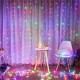 Гирлянда штора от сети (2,5х1,5 м) 240 LED прозрачный шнур, Разноцветная