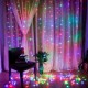 Гирлянда штора от сети (2,5х1,5 м) 240 LED прозрачный шнур, Разноцветная
