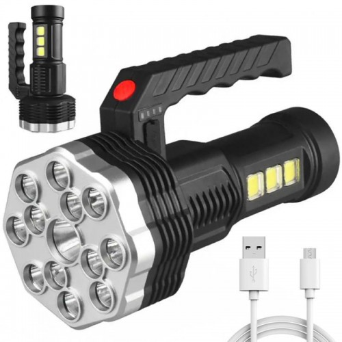 Фонарь аккумуляторный ручной, 4 режима, с USB зарядкой, BL-913