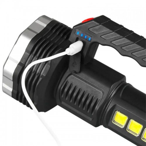Фонарь аккумуляторный ручной, 4 режима, с USB зарядкой, BL-913