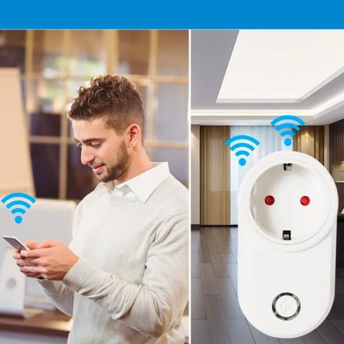 Розумна розетка 10А з керуванням з телефону WI FI socket