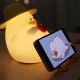 Детский силиконовый ночник Утка, от USB, Теплый белый