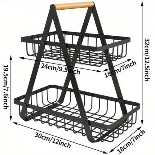 Кошик для фруктів 2 яруси, 32х30х18см, Vegetable and fruit storage rack