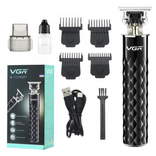 Машинка для стрижки з тримером та 4 насадками від USB, VGR V-170