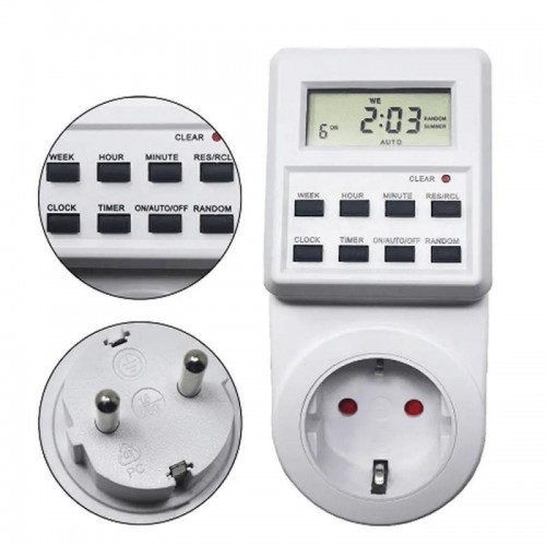 Розетка з таймером (16A, 3000W, 230V) Sinotimer TM516 Розетка з таймером (16A, 3000W, 230V) Sinotimer TM516