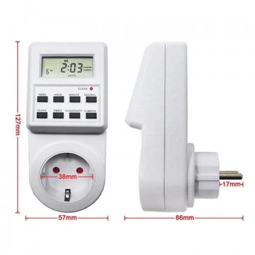 Розетка з таймером (16A, 3000W, 230V) Sinotimer TM516 Розетка з таймером (16A, 3000W, 230V) Sinotimer TM516