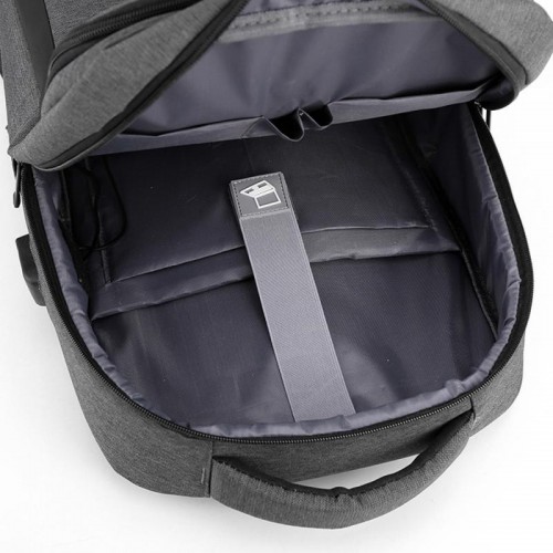 Рюкзак для ноутбука з USB, 16, 42x28x16 см, BAG BG-40, Сірий