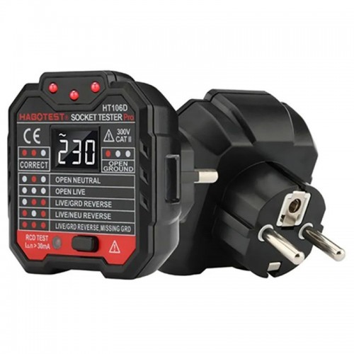 Тестер розеток 48-250В з функцією перевірки ПЗВ, Mayilon HT-106D