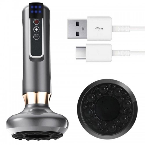 Вакуумний масажер з USB, 6 режимів, Сірий