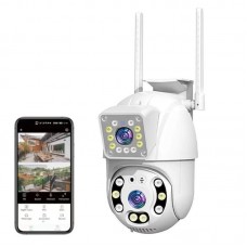 Двойная камера видеонаблюдения WiFi V380 с ночным видением и поворотом