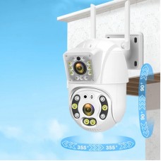 Двойная камера видеонаблюдения WiFi V380 с ночным видением и поворотом