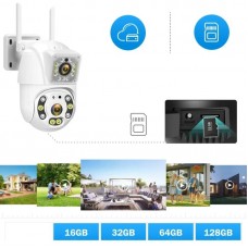 Двойная камера видеонаблюдения WiFi V380 с ночным видением и поворотом
