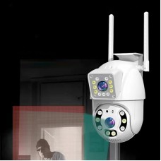 Двойная камера видеонаблюдения WiFi V380 с ночным видением и поворотом