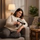 Портативний масажер для тіла 4 насадки, 6 режимів, Fascial Gun, Сірий