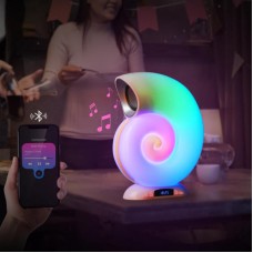 Bluetooth колонка нічник з годинником, будильником і LED підсвіткою