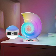 Bluetooth колонка нічник з годинником, будильником і LED підсвіткою