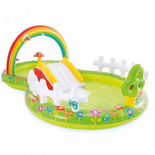 Детский надувной бассейн 290×180×104см Intex Rainbow Ring Play Center