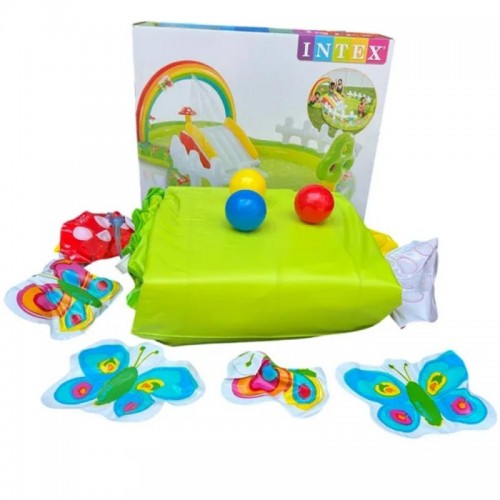 Детский надувной бассейн 290×180×104см Intex Rainbow Ring Play Center