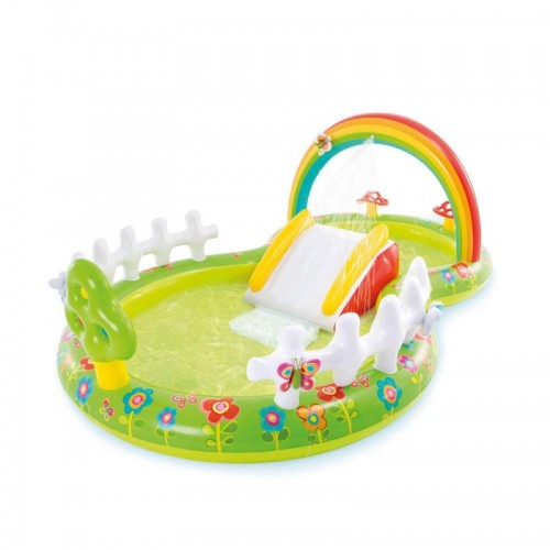 Детский надувной бассейн 290×180×104см Intex Rainbow Ring Play Center