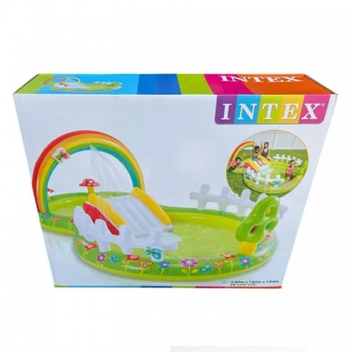 Детский надувной бассейн 290×180×104см Intex Rainbow Ring Play Center