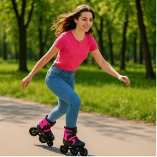 Розсувні ролики Speed Power 39-42р малинові для дорослих