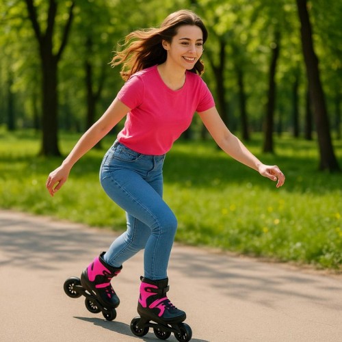 Розсувні ролики для дорослих, 39-42р, Speed Power, Малинові