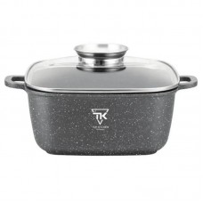Квадратная кастрюля с мраморным покрытием 24см, 4,5л, Top Kitchen TK00055, Черный