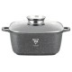 Квадратна каструля з мармуровим покриттям 24см, 4,5л, Top Kitchen TK00055, Чорний