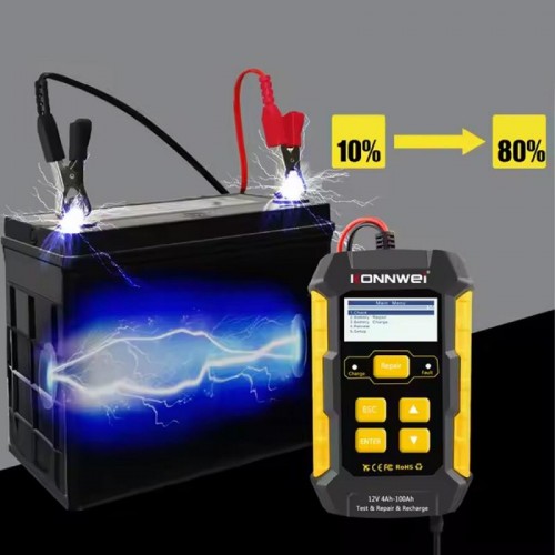 Автомобільний зарядний пристрій + акумуляторний тестер, 12V, KW510