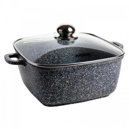 Квадратна каструля з мармуровим покриттям 24см, 4,5л, Top Kitchen TK00055, Чорний Квадратна каструля з мармуровим покриттям 24см, 4,5л, Top Kitchen TK00055, Чорний