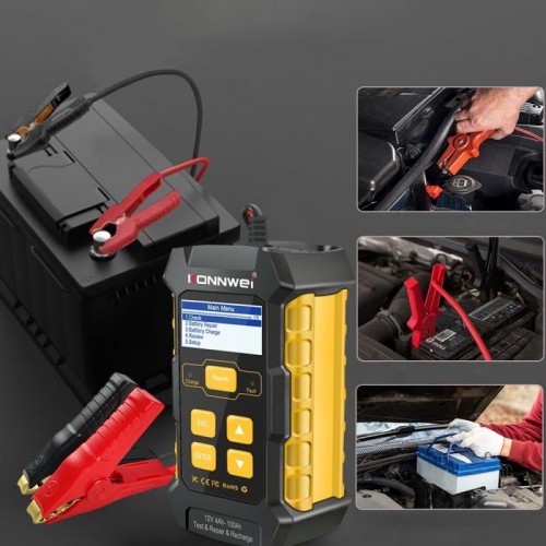 Автомобільний зарядний пристрій + акумуляторний тестер, 12V, KW510