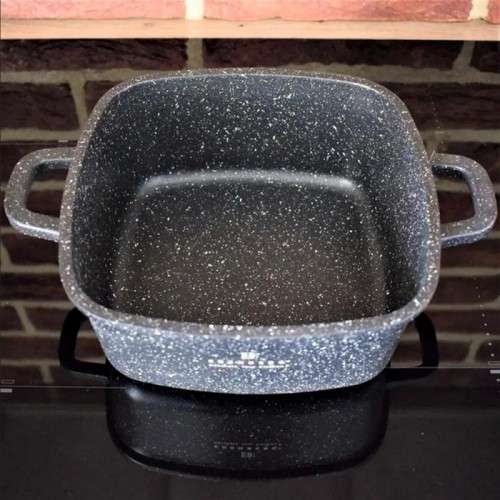 Квадратна каструля з мармуровим покриттям 24см, 4,5л, Top Kitchen TK00055, Чорний Квадратна каструля з мармуровим покриттям 24см, 4,5л, Top Kitchen TK00055, Чорний